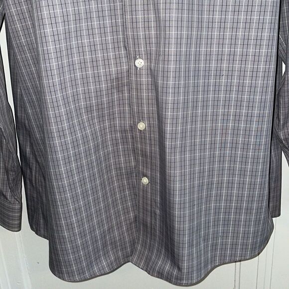 Eddie Bauer gray, white & black check cotton long sleeve shirt - Picture 4 of 10